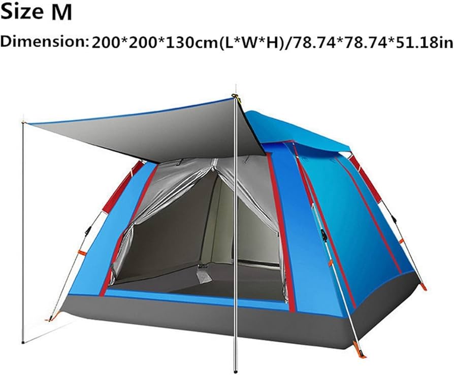 Outdoor tent 3-4 Person Fully Automatic Double Layer Waterproof Hiking Camping Tent Easy Setup Pop Up Self Outdoor Large Family Gazebo Tent