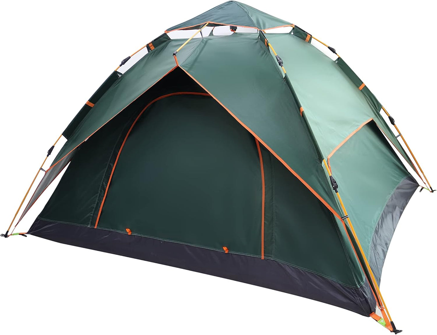 Fully Automatic Double Wall Camping Tent, Family Tent, Dome Tent, Pop-up Tent for up to 2-3 People, Waterproof, Robust, Self-Assembly, Second Tent, Trekking, Travel Festival (Dark Green)