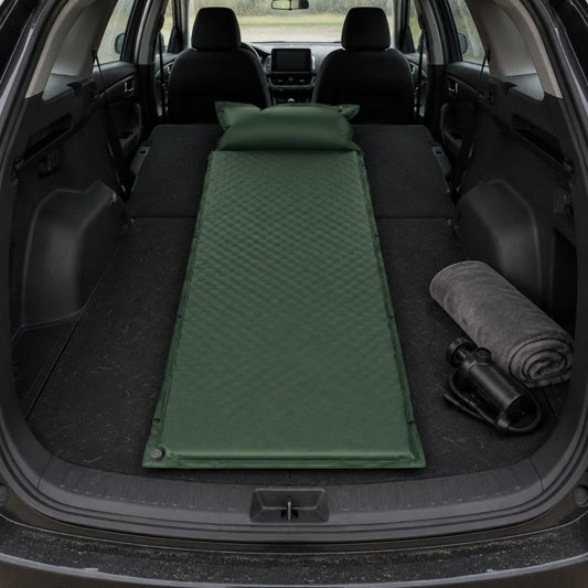 Bnf Quick Inflate Inflatable Camping Mattress Portable Inflatable Sleeping Mat Compact Tent Inflatable Mat Self Inflating for Campers, Travelers, Khaki, 5CM Single