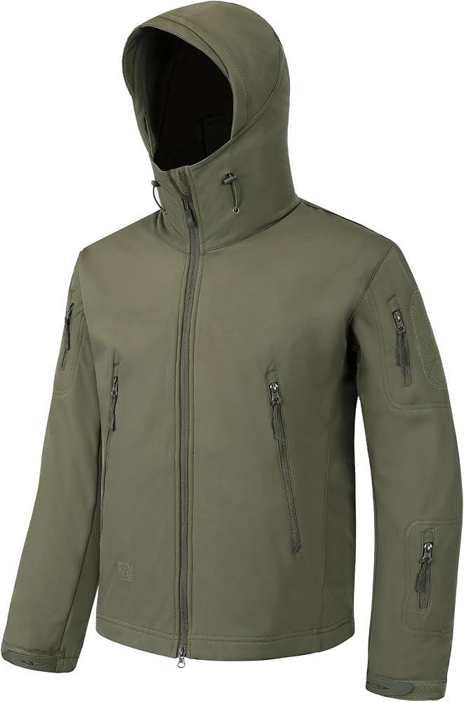 Men's Softshell Jacket Fleece Windproof Waterproof Thermal Tactical Coat Outdoor Jacket Hiking Camping