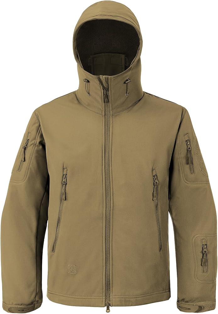 Men's Softshell Jacket Fleece Windproof Waterproof Thermal Tactical Coat Outdoor Jacket Hiking Camping