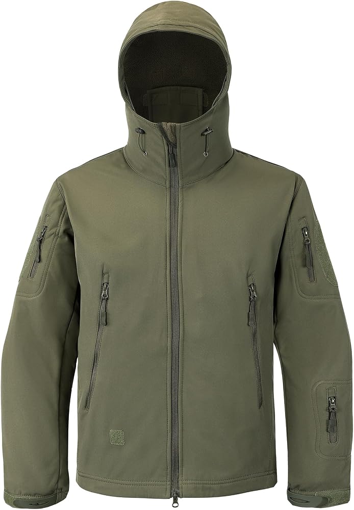 Men's Softshell Jacket Fleece Windproof Waterproof Thermal Tactical Coat Outdoor Jacket Hiking Camping