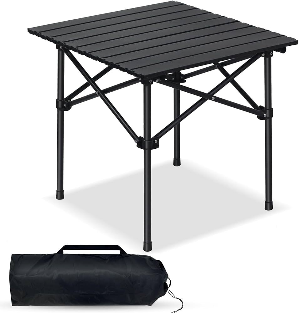 Folding Table and Chairs Set Table + 4 Folding Chair, Non-Slip Picnic Table, Space Saving, Portable for Garden, Camping, Backyard, Lawn, Picnic