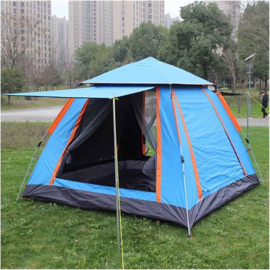 Outdoor tent 3-4 Person Fully Automatic Double Layer Waterproof Hiking Camping Tent Easy Setup Pop Up Self Outdoor Large Family Gazebo Tent