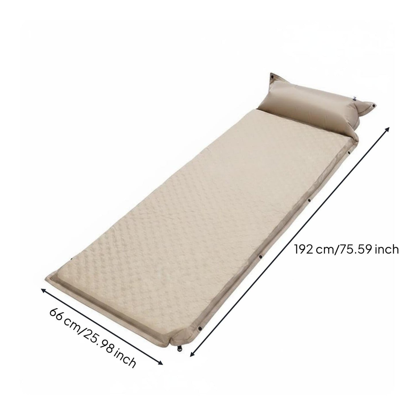 Bnf Quick Inflate Inflatable Camping Mattress Portable Inflatable Sleeping Mat Compact Tent Inflatable Mat Self Inflating for Campers, Travelers, Khaki, 5CM Single
