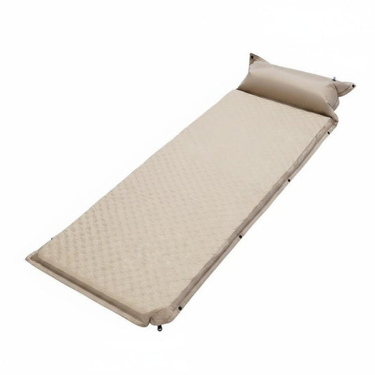 Bnf Quick Inflate Inflatable Camping Mattress Portable Inflatable Sleeping Mat Compact Tent Inflatable Mat Self Inflating for Campers, Travelers, Khaki, 5CM Single