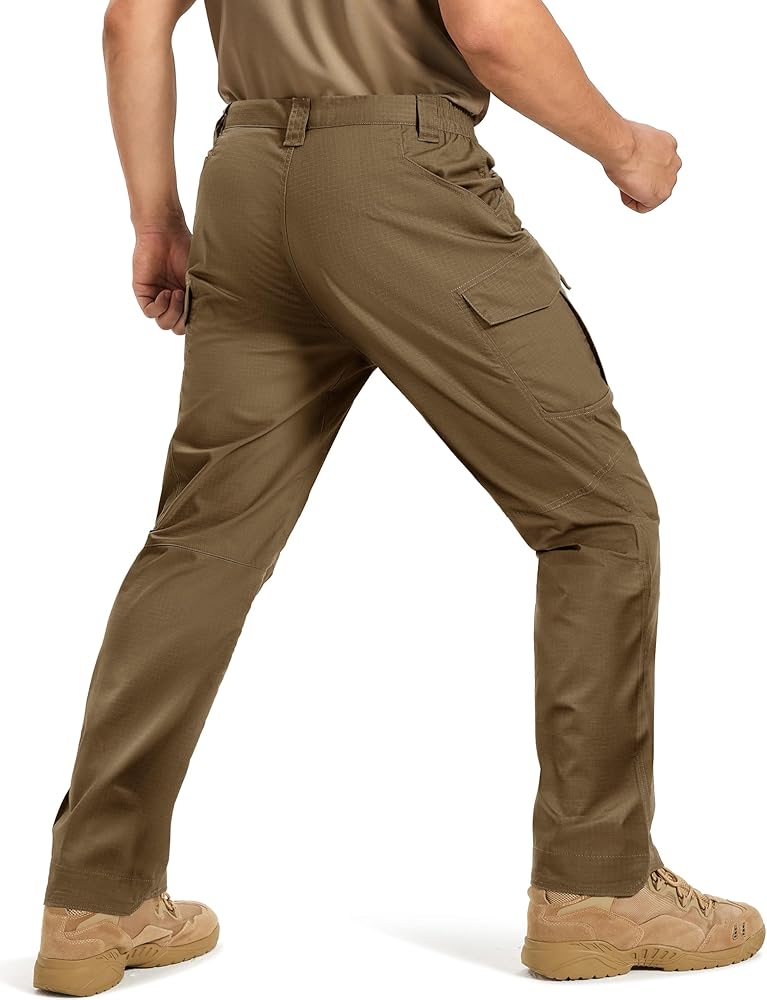 Men's Tactical Pants Waterproof Hiking Work Pants for Men Construction Stretch Cargo Trousers 9 Pockets