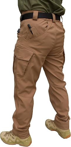 Men's Ripstop Tactical Cargo Pants Water Resistant Quick Dry Hiking Work Pants with Multi-Pockets(No Belt)