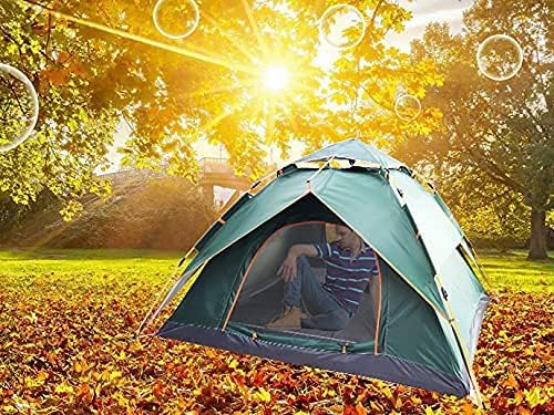 Fully Automatic Double Wall Camping Tent, Family Tent, Dome Tent, Pop-up Tent for up to 2-3 People, Waterproof, Robust, Self-Assembly, Second Tent, Trekking, Travel Festival (Dark Green)