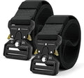 Tactical Belt for Men, Black Military Nylon Web with Quick Release Heavy Duty Buckle, Ideal for Work, Hiking