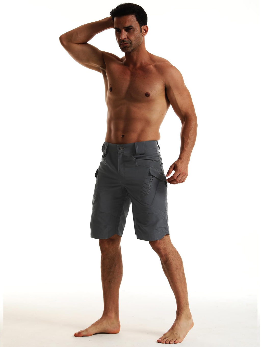 AUTIWITUA Men's Hiking Shorts Waterproof Tactical Cargo Short Pants Quick Dry Work Shorts with Multi Pockets(No Belt)
