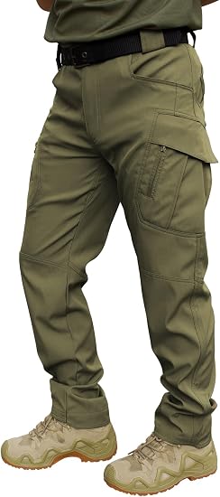 Men's Ripstop Tactical Cargo Pants Water Resistant Quick Dry Hiking Work Pants with Multi-Pockets(No Belt)