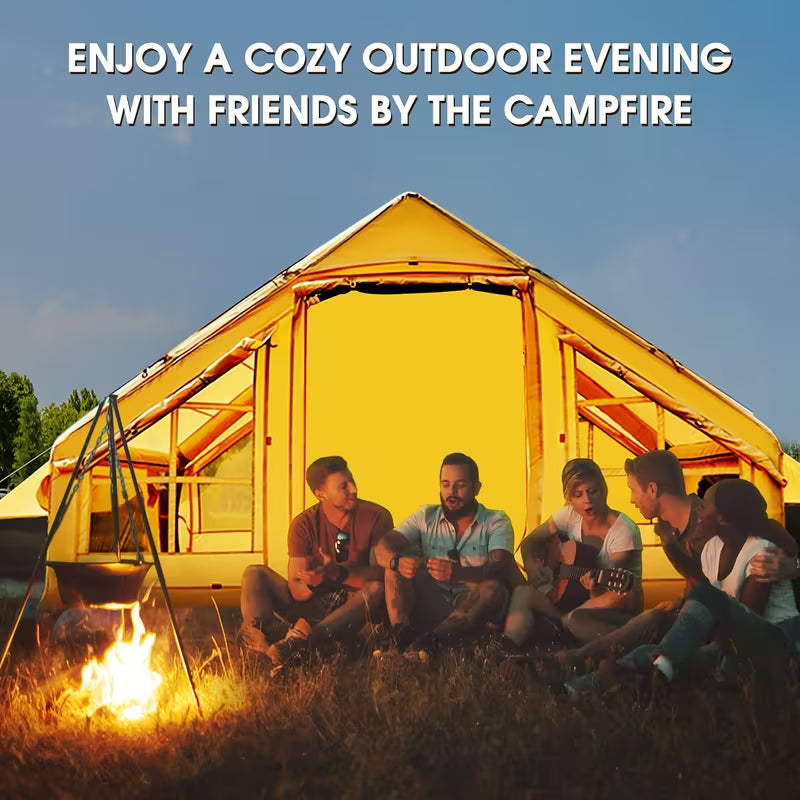 Lodge Air Tent,Heavy Duty, Oxford, Large Inflatable Tent for 3 - 6 People, Mosquito Net, Storage Bag and Air Pump Included