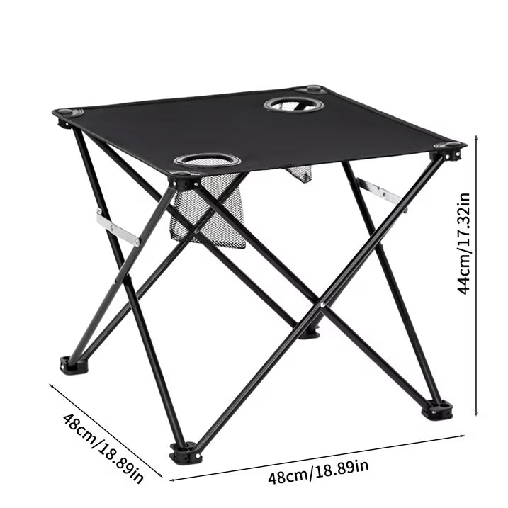 Folding Camping Table, Beach Table Lightweight Folding Tail Table with 2 Cup Holders and Handbag Suitable for Camping Beach Fishing Bonfire and Picnic