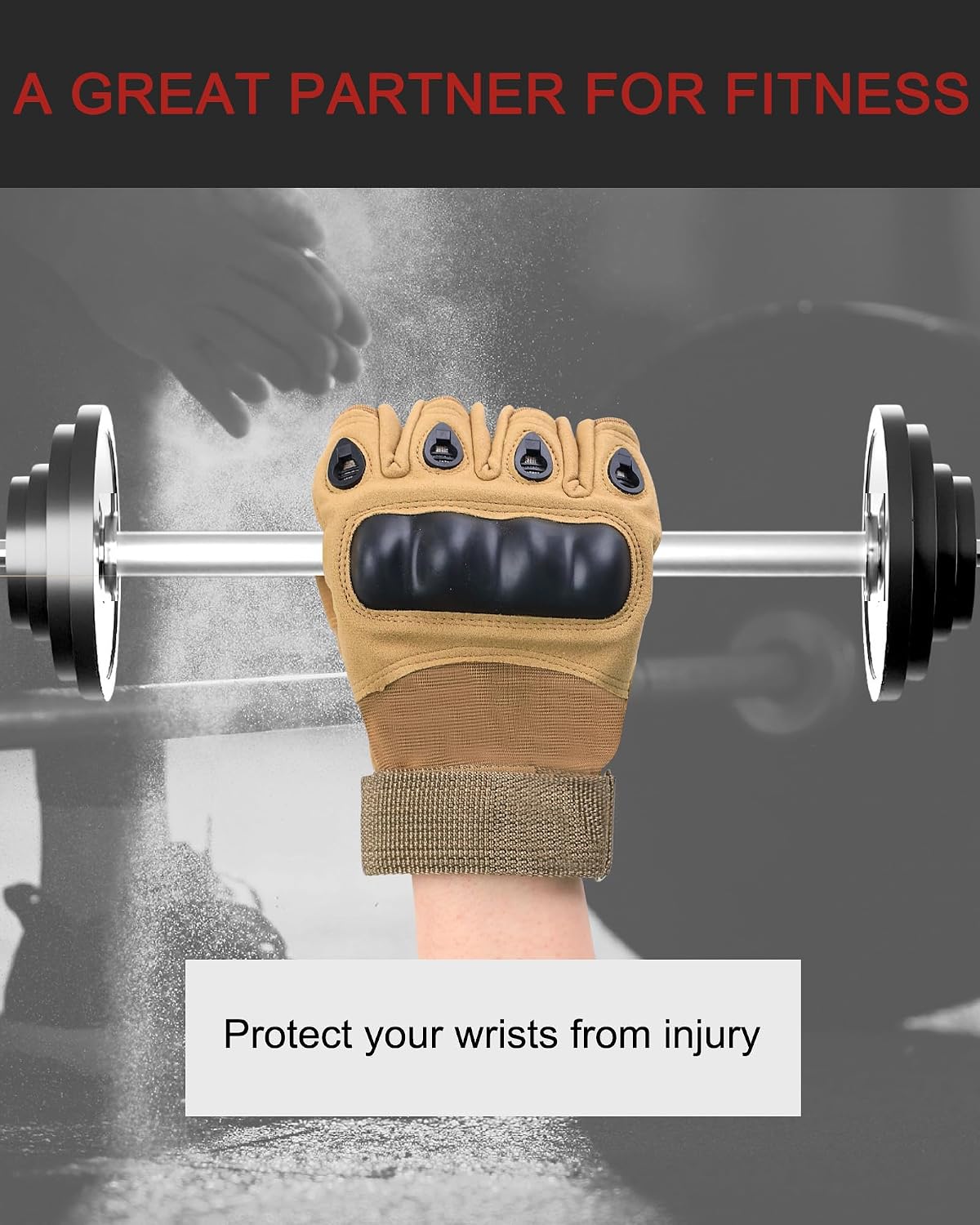 Fingerless Soft Rubber Knuckle Tactical Gloves for Men, Half Finger Bicycle Gloves Anti Slip, Exercise Workout Glove for Gym, Camping, Hunting, Shooting (Brown 903, Medium)
