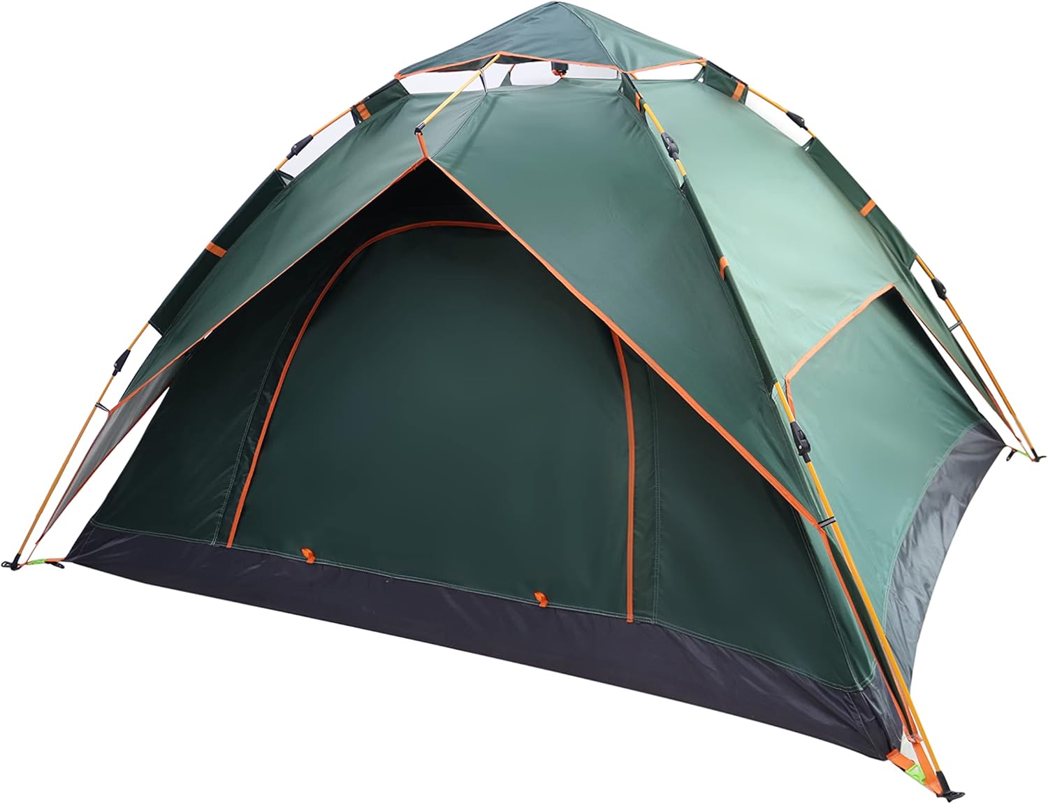 Fully Automatic Double Wall Camping Tent, Family Tent, Dome Tent, Pop-up Tent for up to 2-3 People, Waterproof, Robust, Self-Assembly, Second Tent, Trekking, Travel Festival (Dark Green)