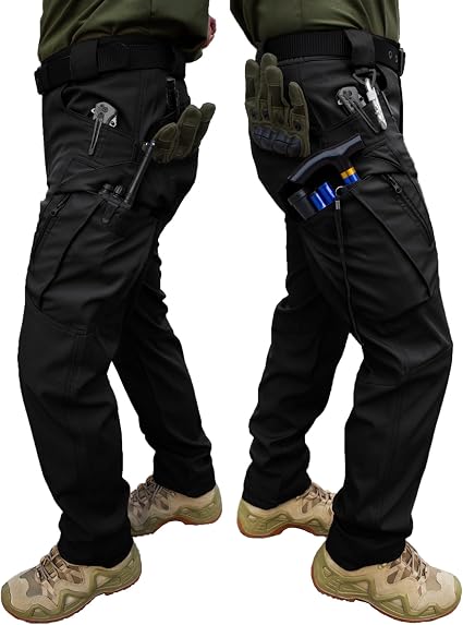 Men's Ripstop Tactical Cargo Pants Water Resistant Quick Dry Hiking Work Pants with Multi-Pockets(No Belt)