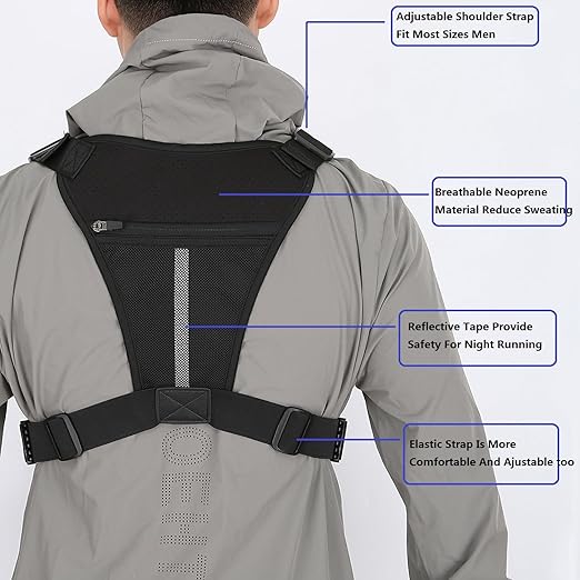Muserise Outdoor Chest Bag For Men and Women, Tactical Vest For Running, Cycling, EDC Chest Pack Rig For Sports and Workouts