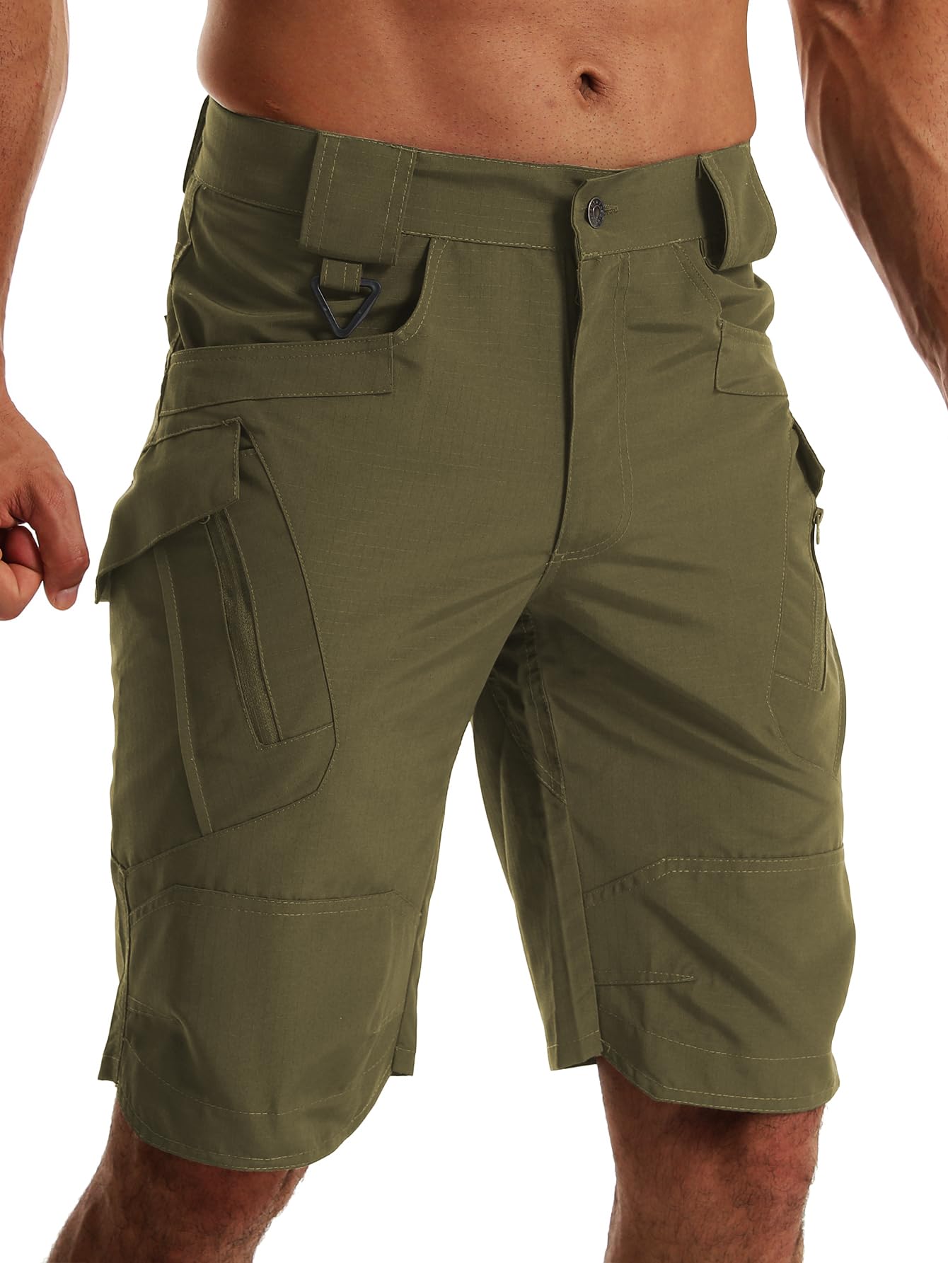 AUTIWITUA Men's Hiking Shorts Waterproof Tactical Cargo Short Pants Quick Dry Work Shorts with Multi Pockets(No Belt)