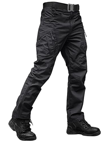 Men's Tactical Pants Waterproof Hiking Work Pants for Men Construction Stretch Cargo Trousers 9 Pockets