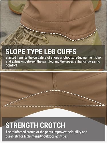 Men's Ripstop Tactical Cargo Pants Water Resistant Quick Dry Hiking Work Pants with Multi-Pockets(No Belt)
