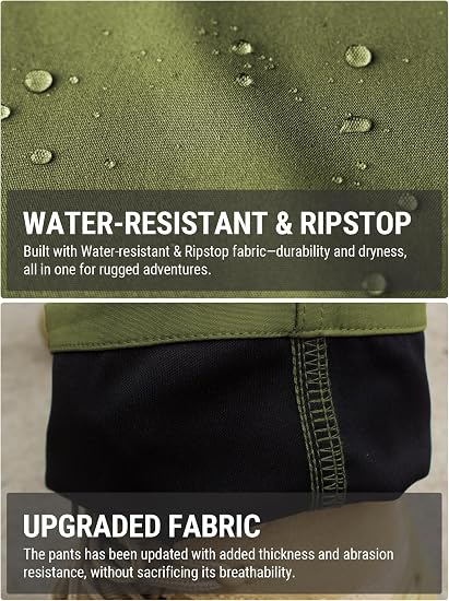 Men's Ripstop Tactical Cargo Pants Water Resistant Quick Dry Hiking Work Pants with Multi-Pockets(No Belt)