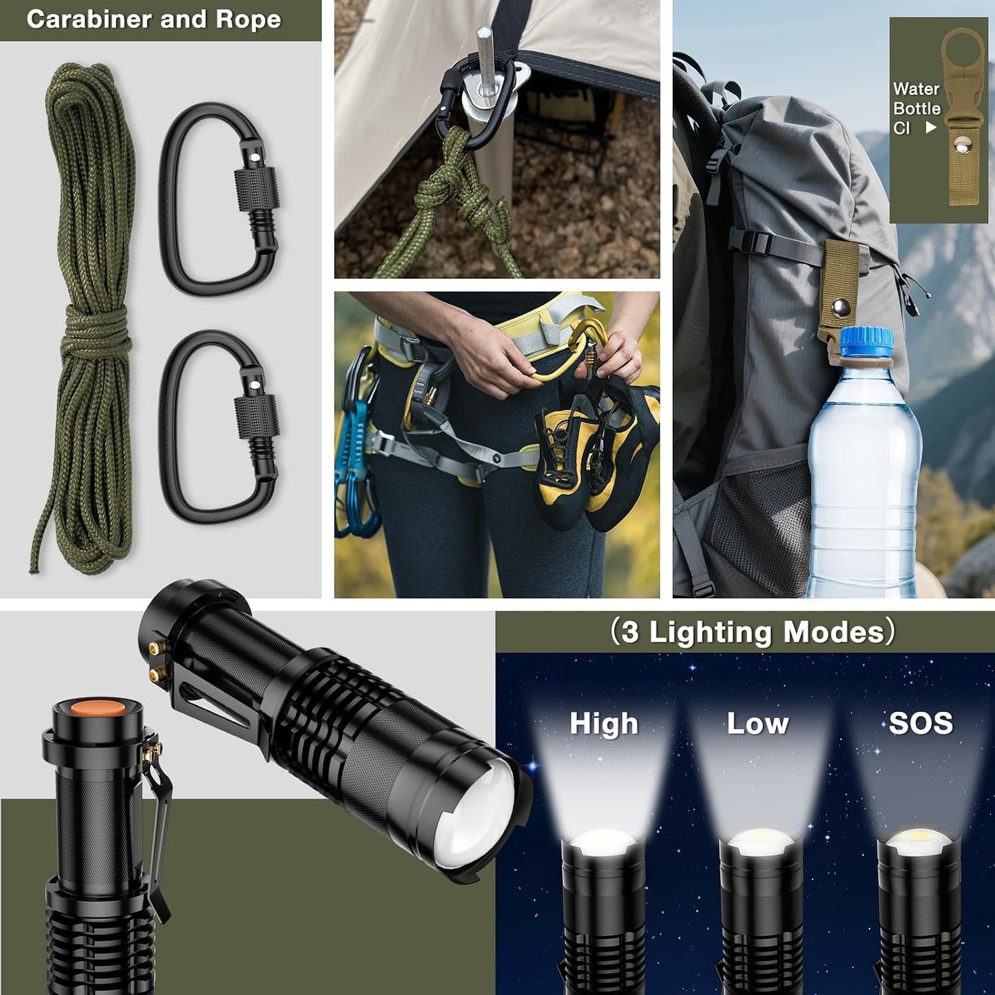 Survival Kits, Hiking and Camping Essentials, Emergency Survival Gear, Gifts for Men, Husband, Teenagers, Cool Fishing and Hunting Gadgets, Christmas and Birthday Gifts
