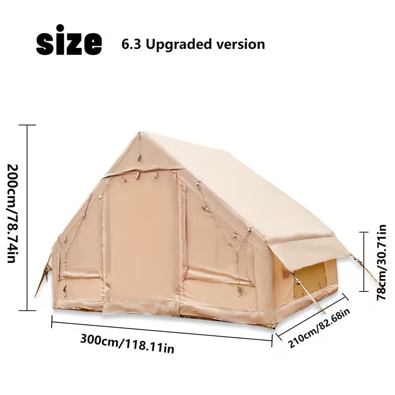 Lodge Air Tent,Heavy Duty, Oxford, Large Inflatable Tent for 3 - 6 People, Mosquito Net, Storage Bag and Air Pump Included