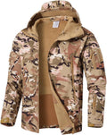 Men's Softshell Jacket Fleece Windproof Waterproof Thermal Tactical Coat Outdoor Jacket Hiking Camping