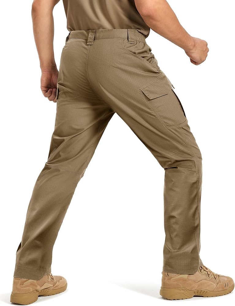 Men's Tactical Pants Waterproof Hiking Work Pants for Men Construction Stretch Cargo Trousers 9 Pockets