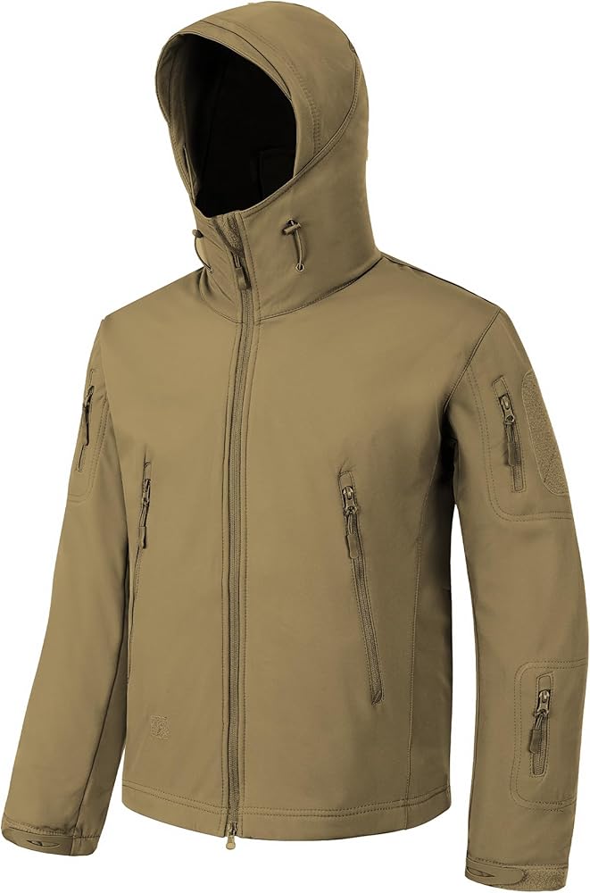 Men's Softshell Jacket Fleece Windproof Waterproof Thermal Tactical Coat Outdoor Jacket Hiking Camping