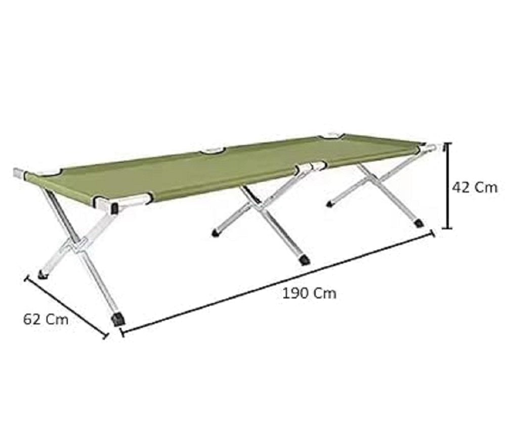 Heavy Duty Camping Bed Double Layer Oxford Strong Sleeping Cots with Carry Bag for Adults & Kids Portable Travel Folding Camping Cots for Home Office Outdoor Beach Vacation (BLACK)