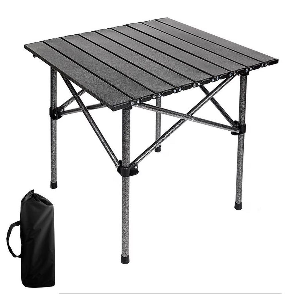 Portable Camping Table Foldable,Collapsible Square Outdoor Table with Carry Bag,Roll Up Top