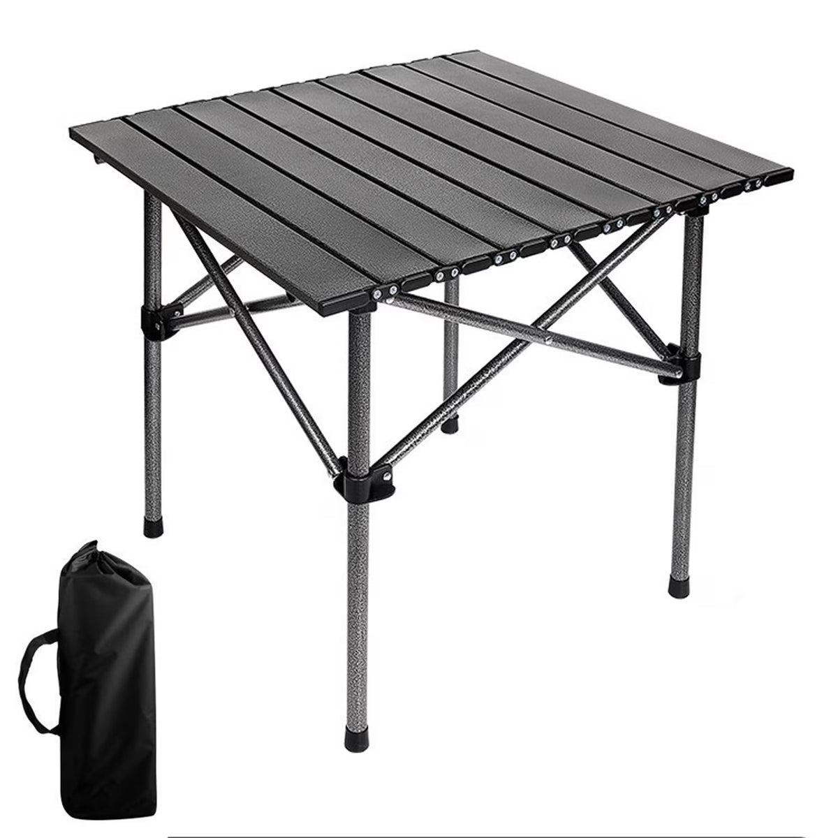 Portable Camping Table Foldable,Collapsible Square Outdoor Table with Carry Bag,Roll Up Top