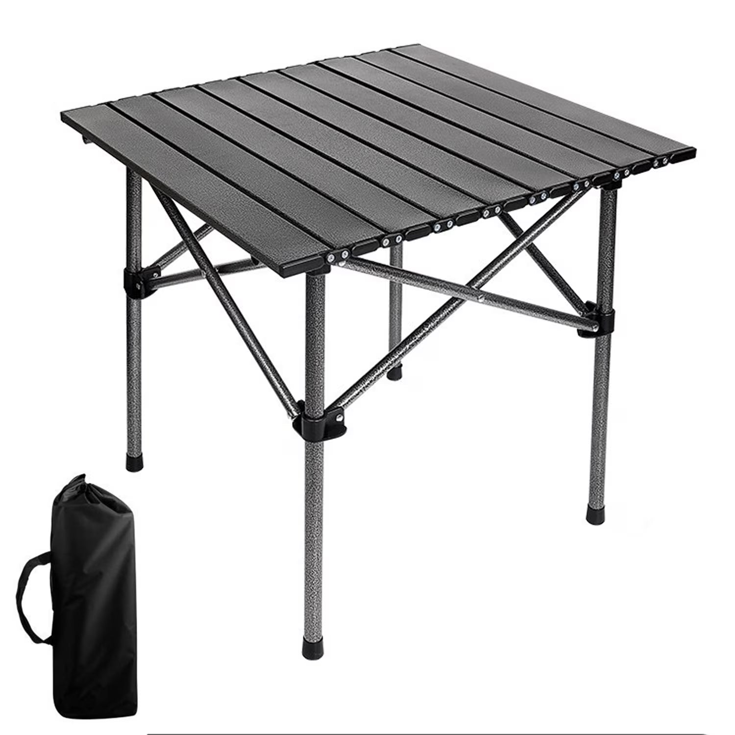 Portable Camping Table Foldable,Collapsible Square Outdoor Table with Carry Bag,Roll Up Top