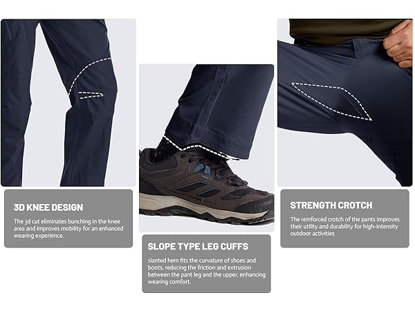 Men's Tactical Pants Waterproof Hiking Work Pants for Men Construction Stretch Cargo Trousers 9 Pockets