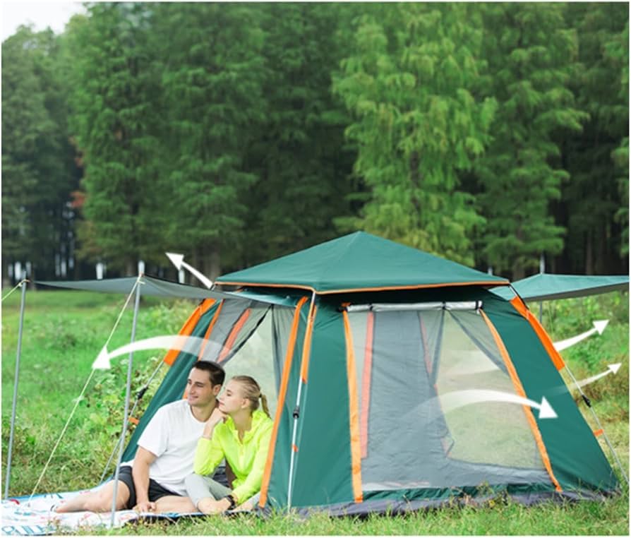 Outdoor tent 3-4 Person Fully Automatic Double Layer Waterproof Hiking Camping Tent Easy Setup Pop Up Self Outdoor Large Family Gazebo Tent