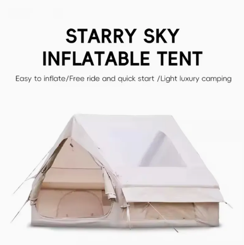 Lodge Air Tent,Heavy Duty, Oxford, Large Inflatable Tent for 3 - 6 People, Mosquito Net, Storage Bag and Air Pump Included