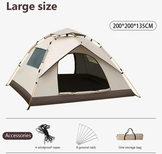 2 Person Tent for Camping, Instant Pop Up Camping Tent with Screen Porch, Family Tent for Outdoor/Hiking/Traveling, with Tote Bag, Camp Dome