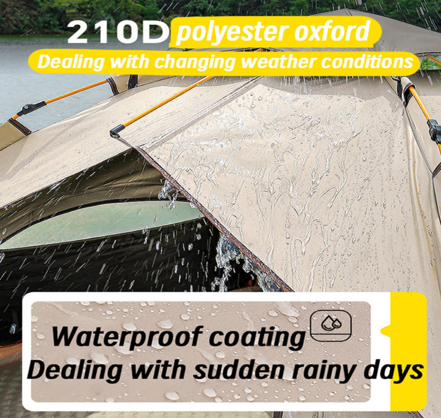 2 Person Tent for Camping, Instant Pop Up Camping Tent with Screen Porch, Family Tent for Outdoor/Hiking/Traveling, with Tote Bag, Camp Dome