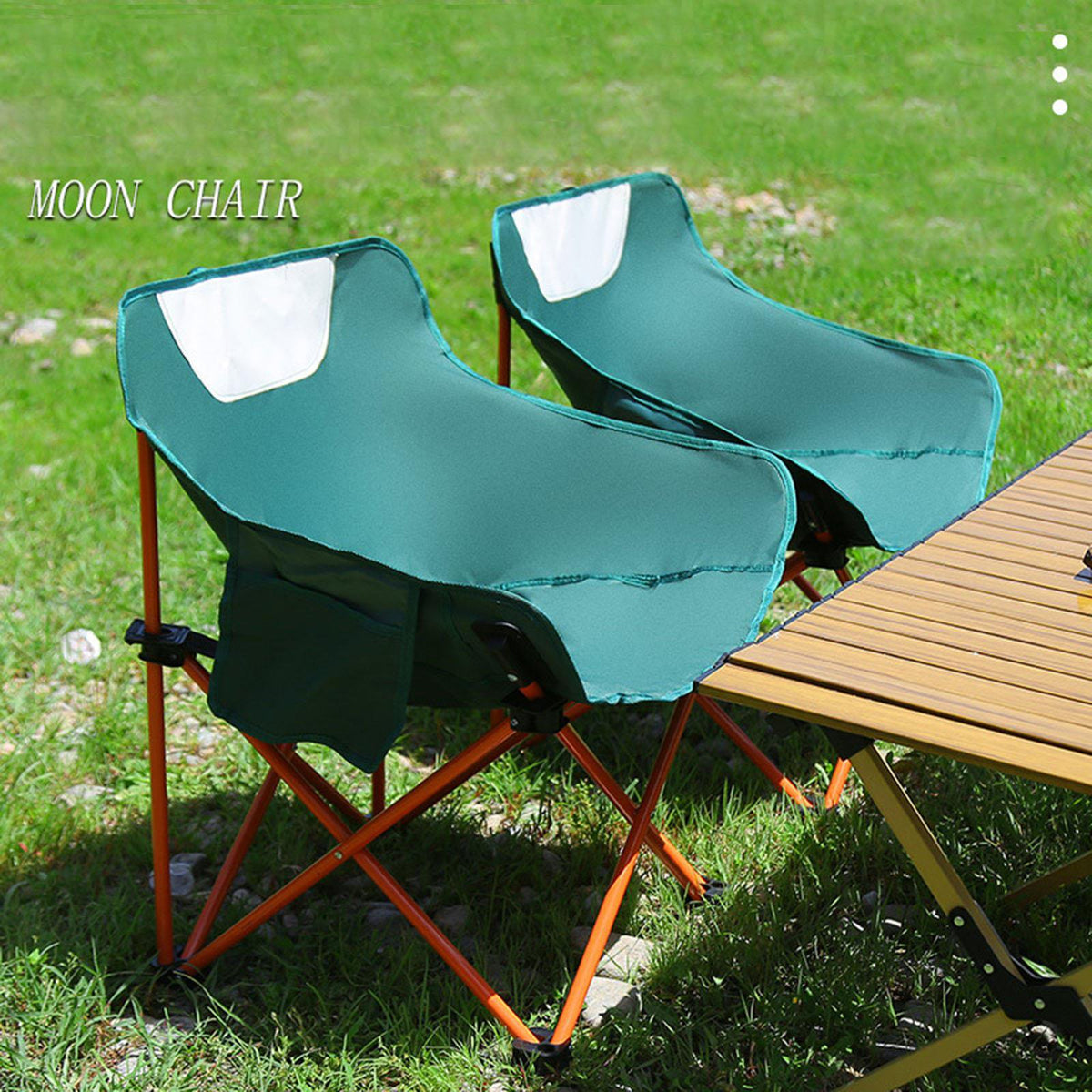Compact Camping Chairs Portable Folding for Outside with Carry Bag Lightweight Moon Chairs for Travel Picnic Hiking Beach Fishing, 600D Oxford, Supports 330lbs(Khaki, Black)