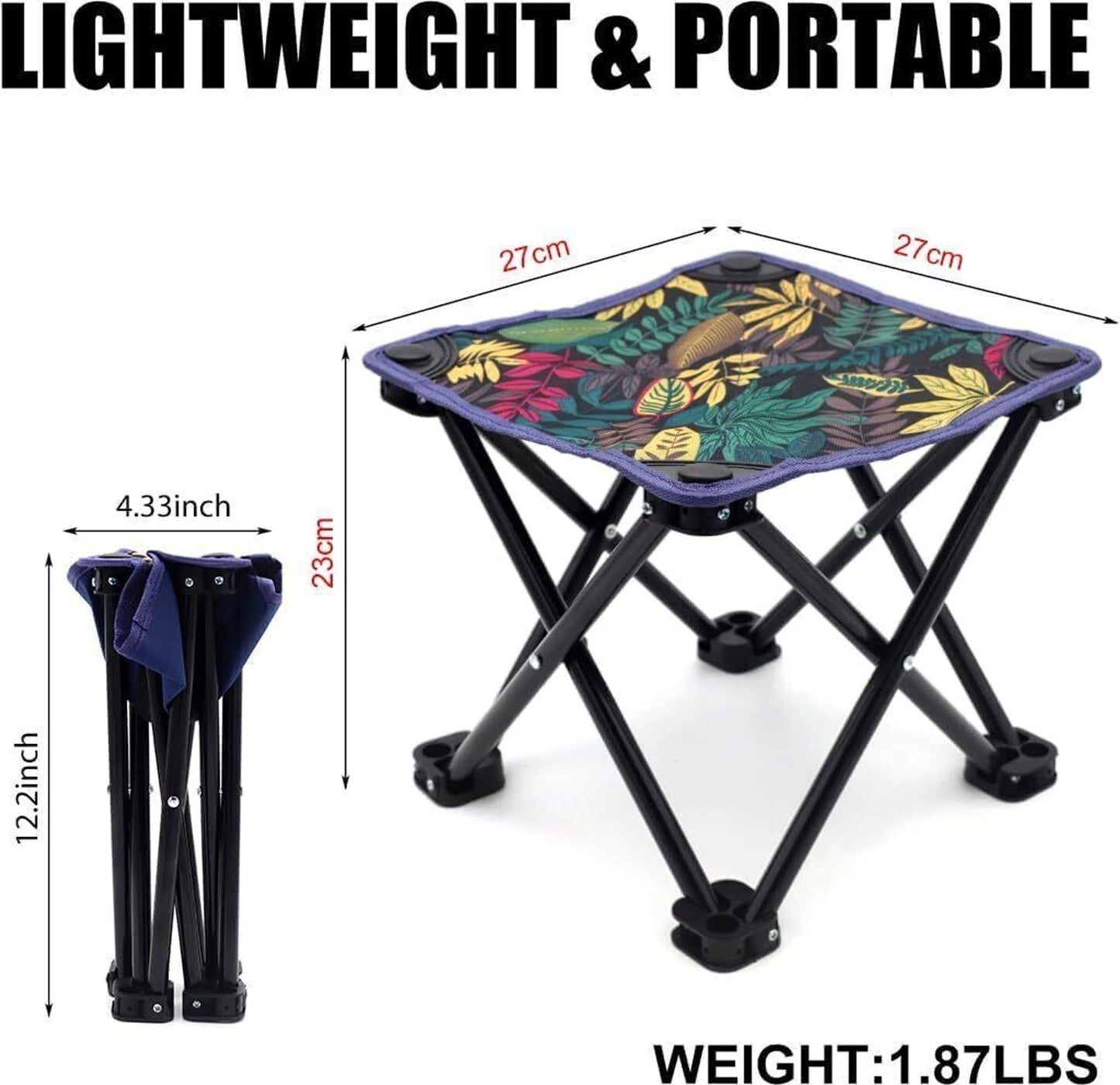 Camping Chair Max Load 100Kg Portable Chair (Multicolor)