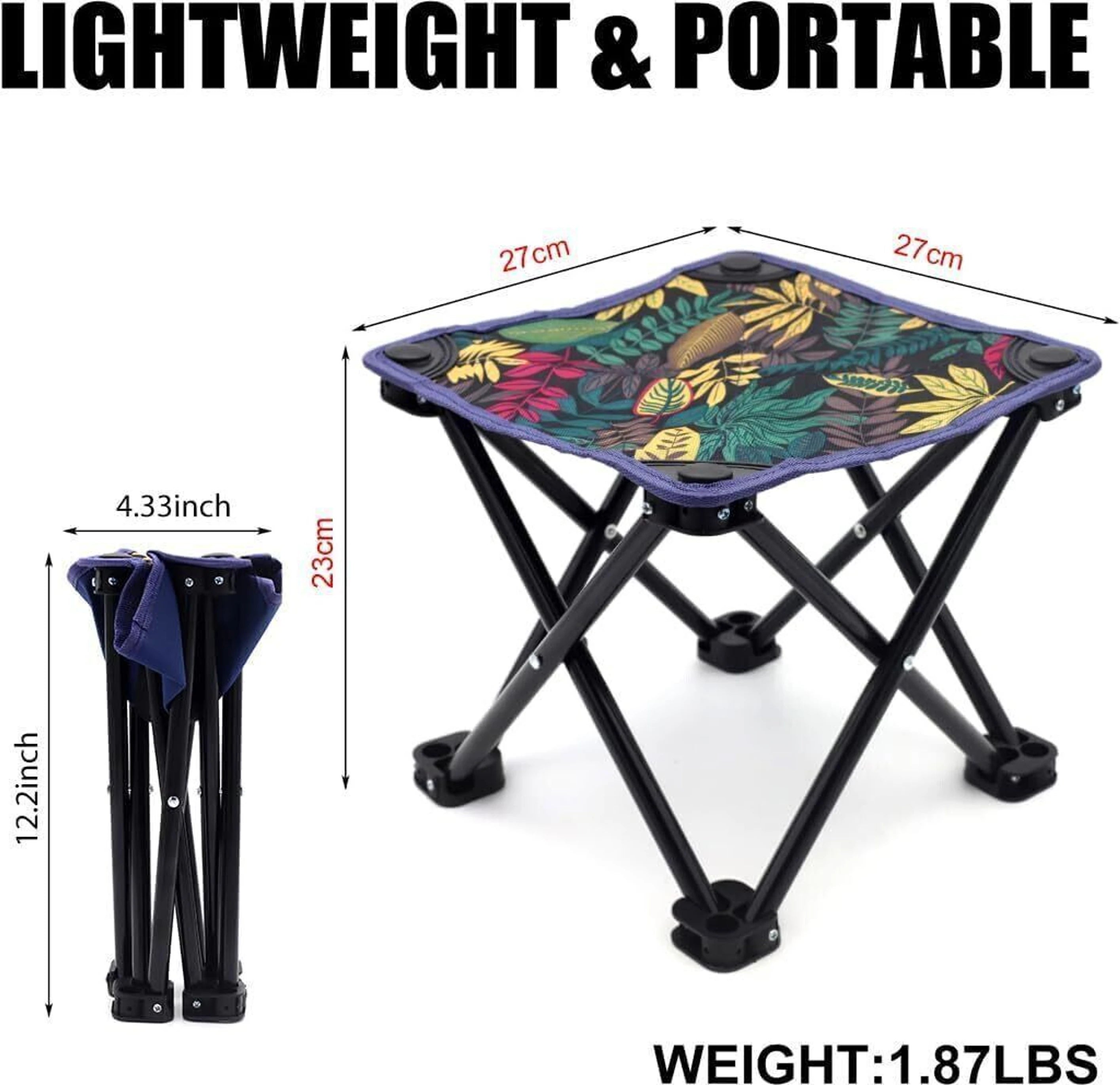 Camping Chair Max Load 100Kg Portable Chair (Multicolor)