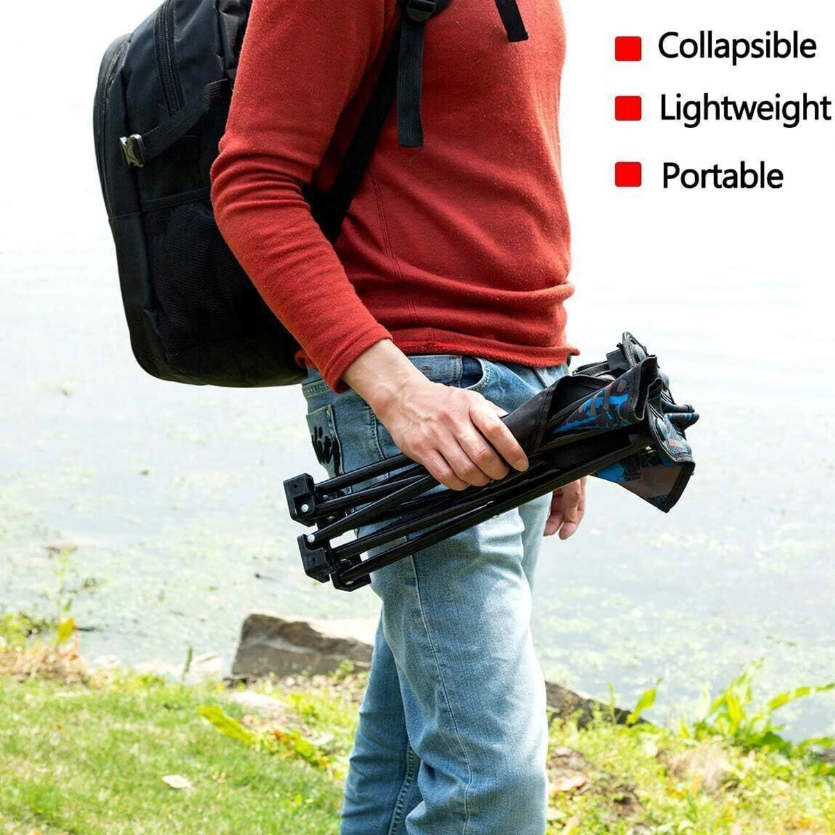 Camping Chair Max Load 100Kg Portable Chair (Multicolor)