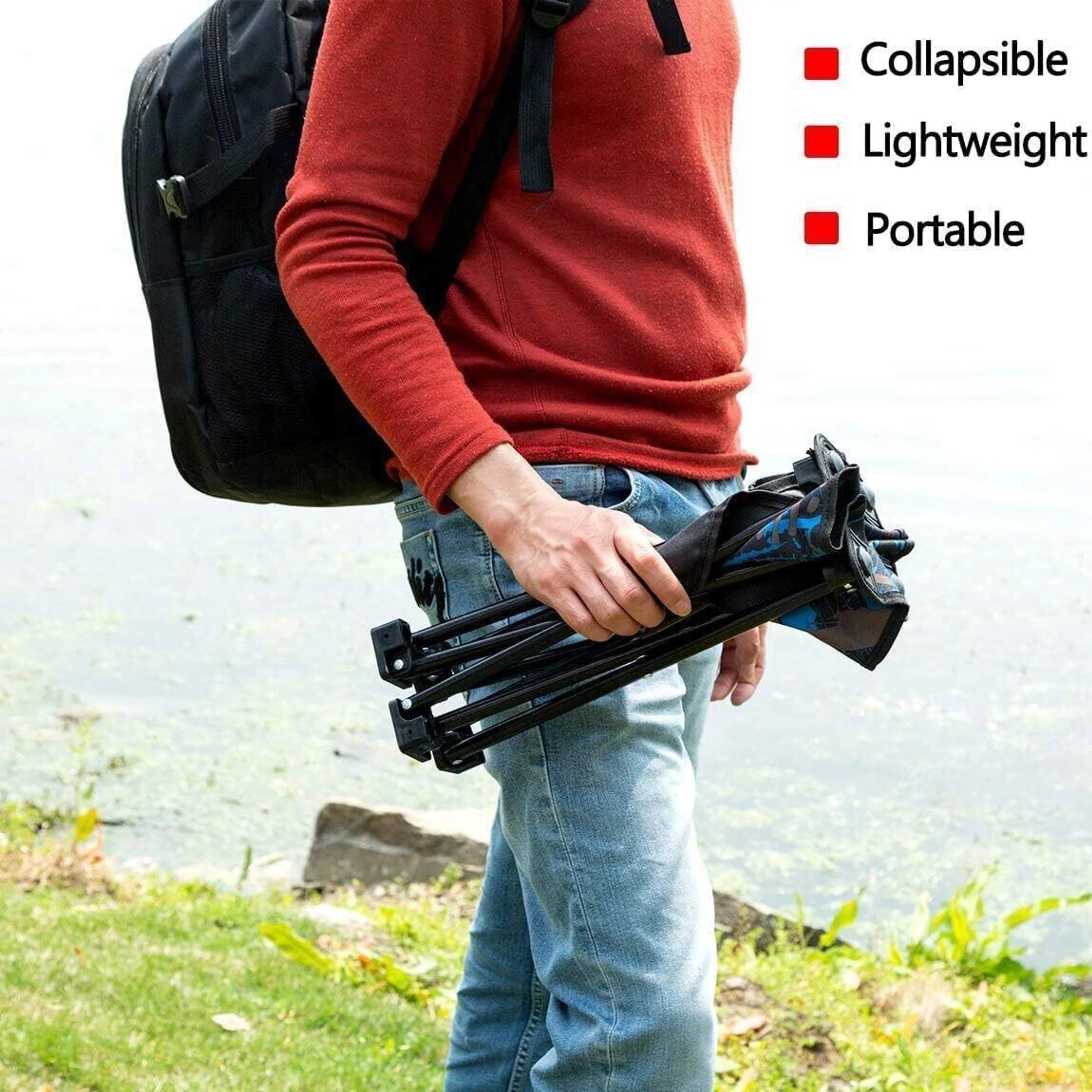 Camping Chair Max Load 100Kg Portable Chair (Multicolor)