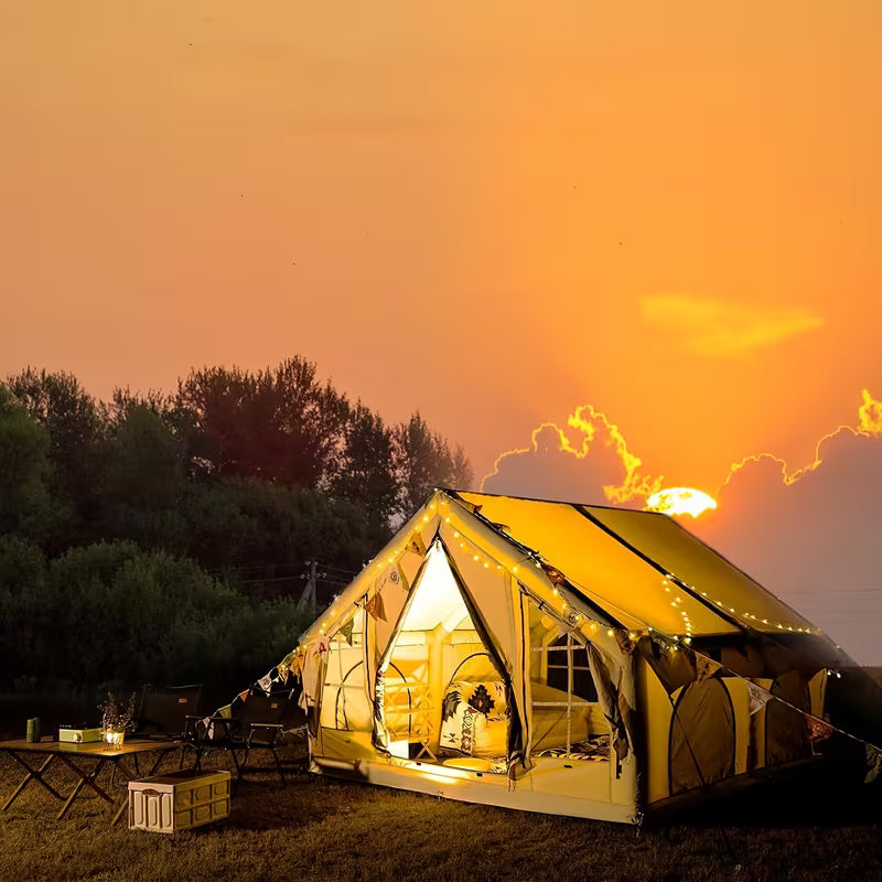 Lodge Air Tent,Heavy Duty, Oxford, Large Inflatable Tent for 3 - 6 People, Mosquito Net, Storage Bag and Air Pump Included