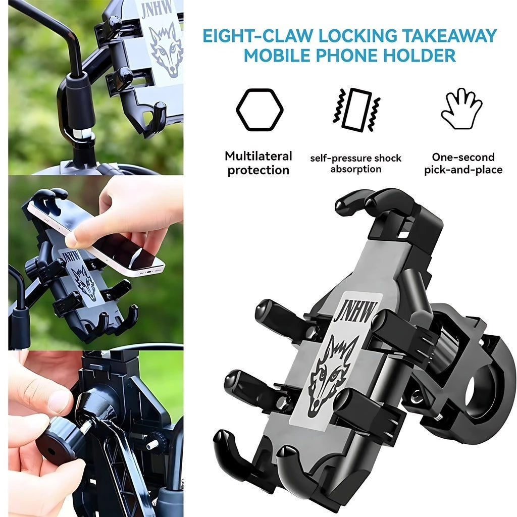 Motorcycle & Bike Phone Holder – Shock Absorber, Fits Handlebars up to 33mm