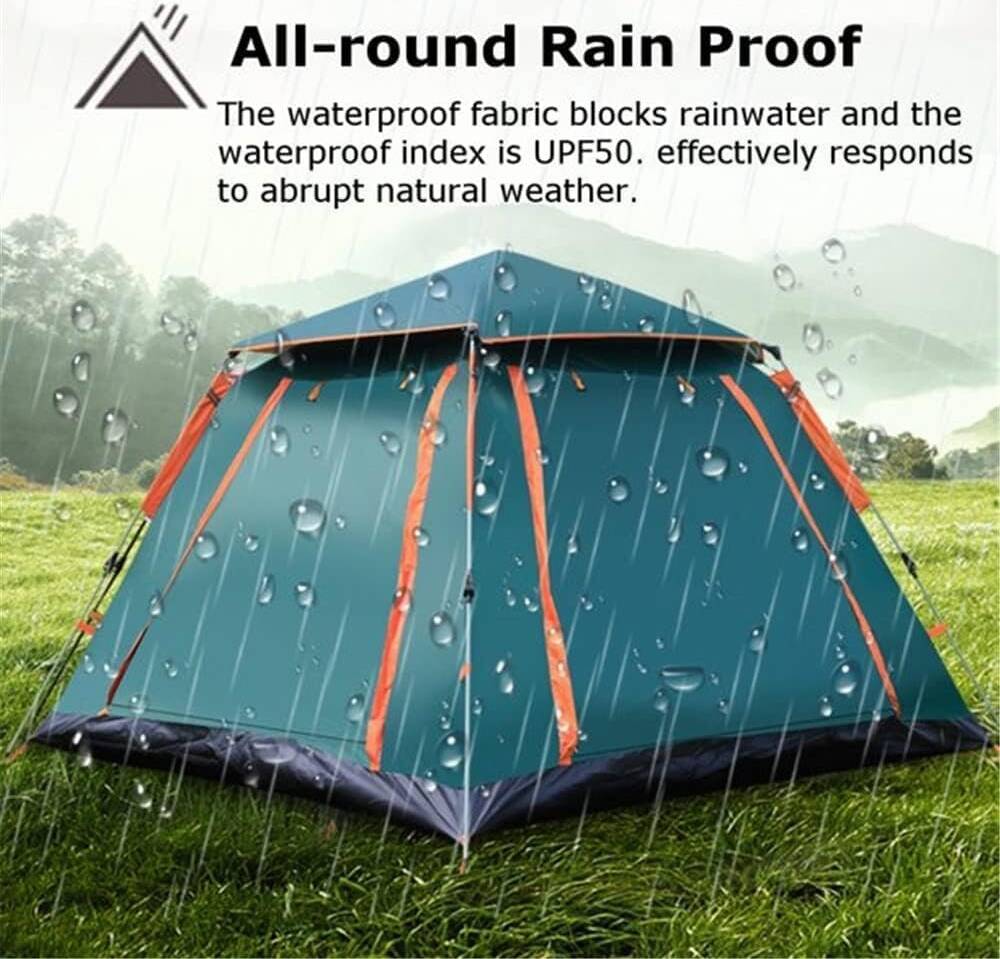 Camping Tent, 4-6 Person Family Tent Instant Easy Set up Tent with Carry Bag, Waterproof Windproof Pop Up Tent for Camping, Hiking, Mountaineering, Multi Color